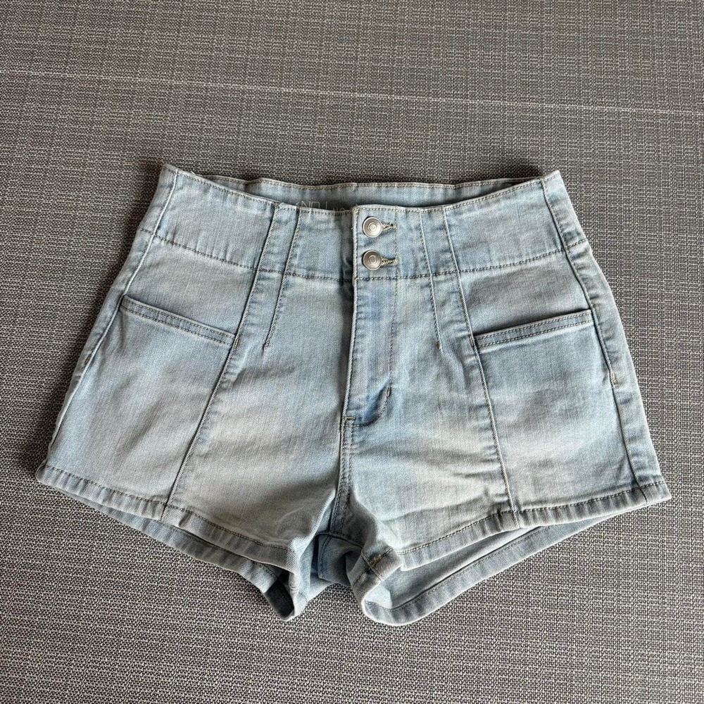 No Boundaries light blue denim high waisted shorts